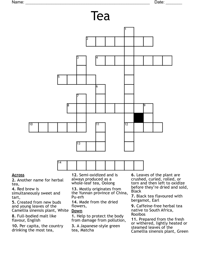 Discovering the Varieties of Black Tea: A Crossword Puzzle Challenge | furn-store